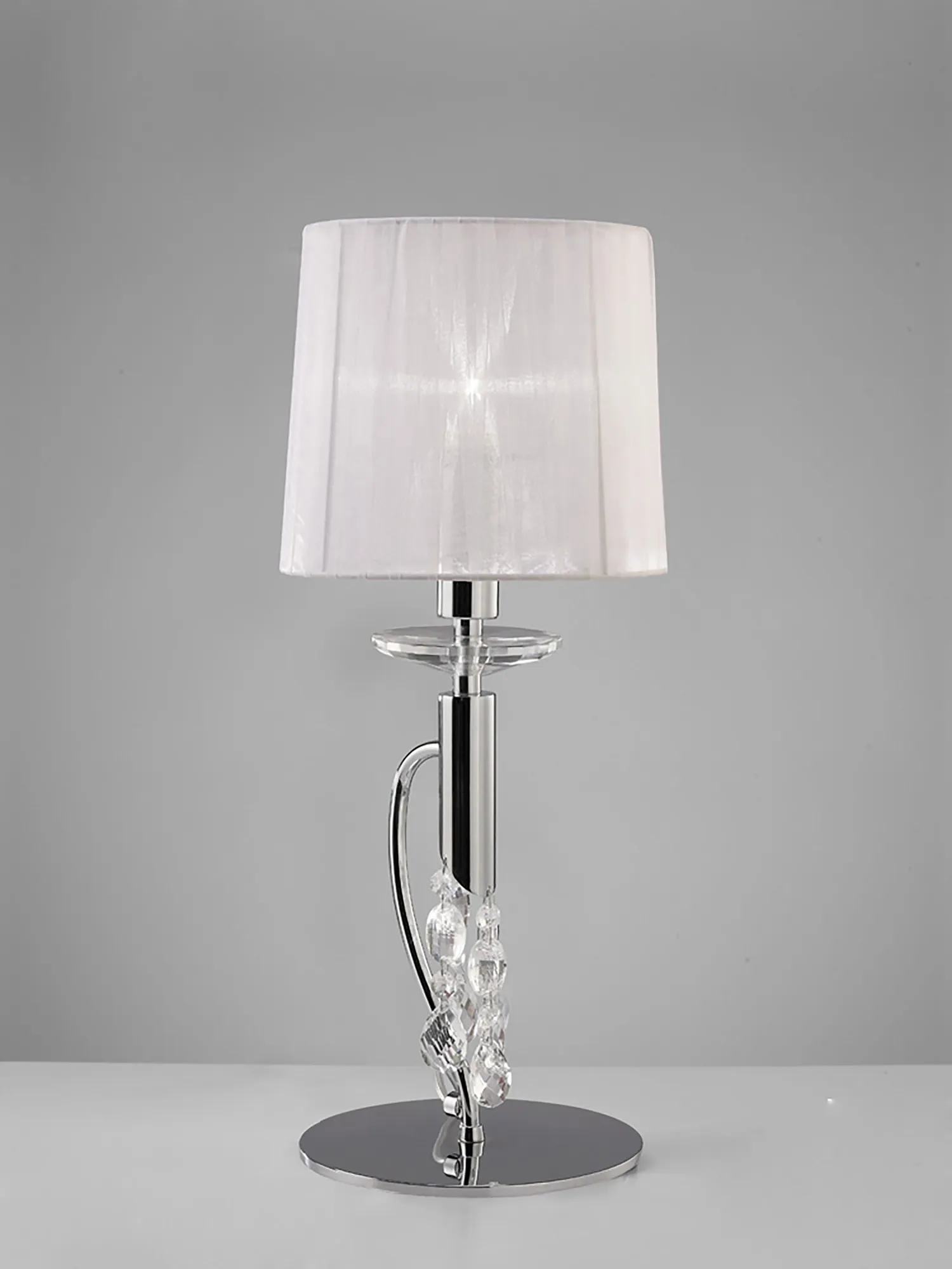 Tiffany Polished Chrome Crystal Table Lamps Mantra Shaded Table Lamps